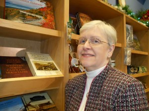 Janet with her book at the Blue Ridge Parkway Visitors Center near Asheville, NC.