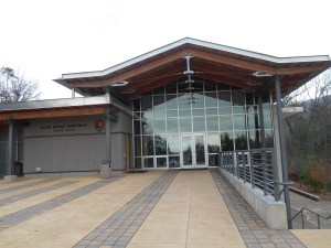Outside view of the Blue Ridge Parkway Visitors Center near Asheville.