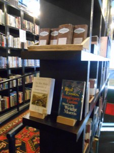 My book on an end cap across from the bar at Battery Park Book Exchange and Champagne Bar. Great location!