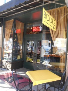 Entrance of Battery Park Book Exchange & Champagne Bar at The Grove Arcade in  Asheville.