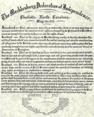 Mecklenburg Declaration of Independence