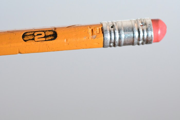 Photo of a pencil with an eraser on the end