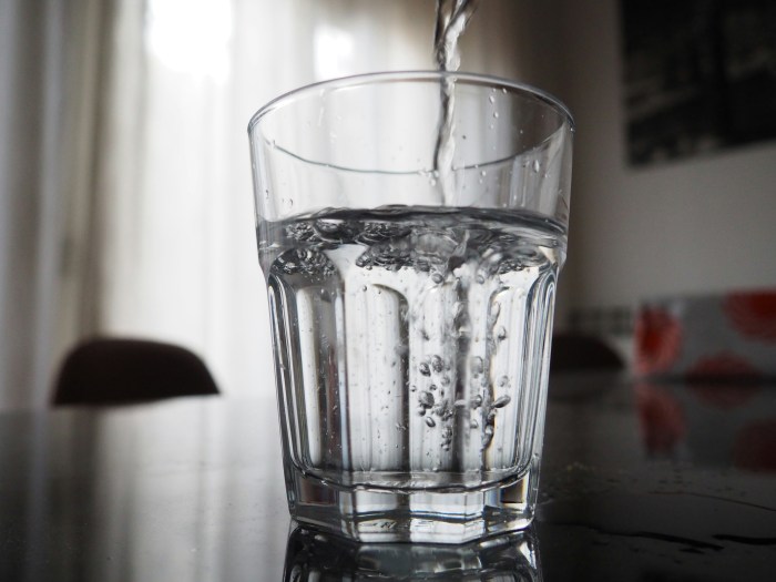 Photo of a clear, clean glass of water