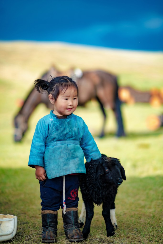 Photo of a little girl in Mongolia
