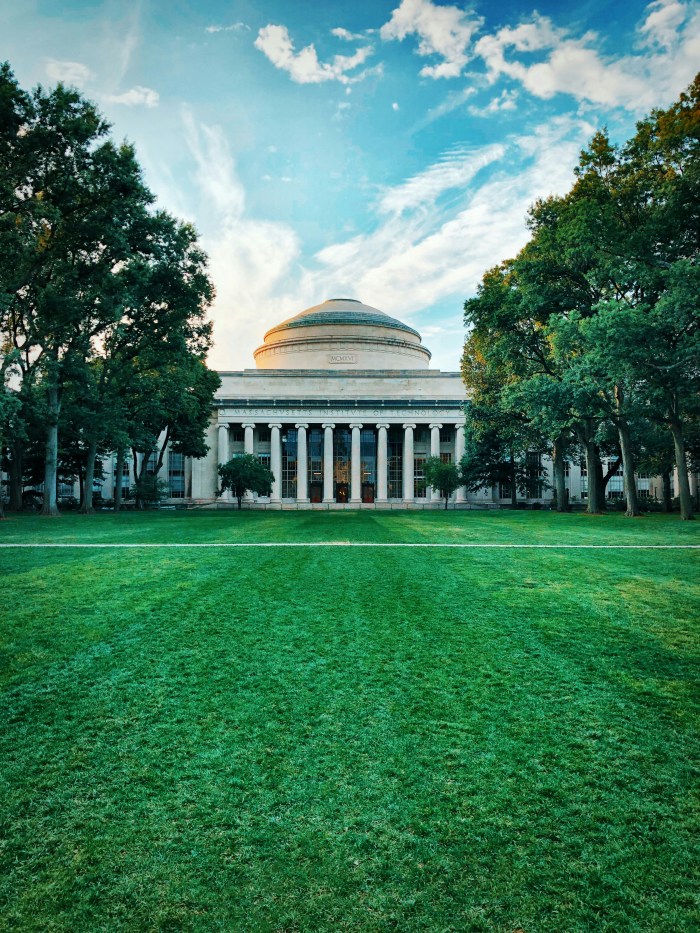 Photo at one of the iconic buildings on the campus of Massachusetts Institute of Technology